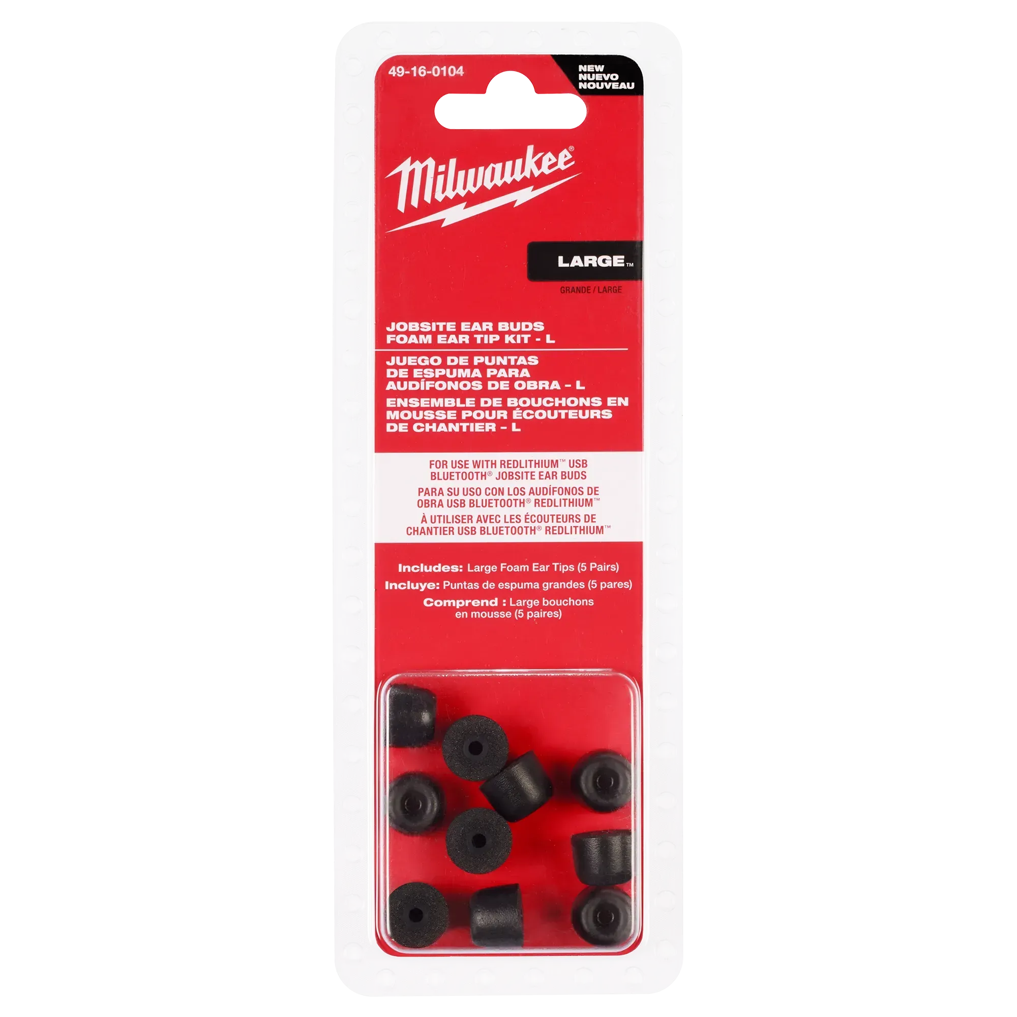 Earbud Tips - Milwaukee Jobsite Ear Buds Ear Tip Kits, 49-16-01