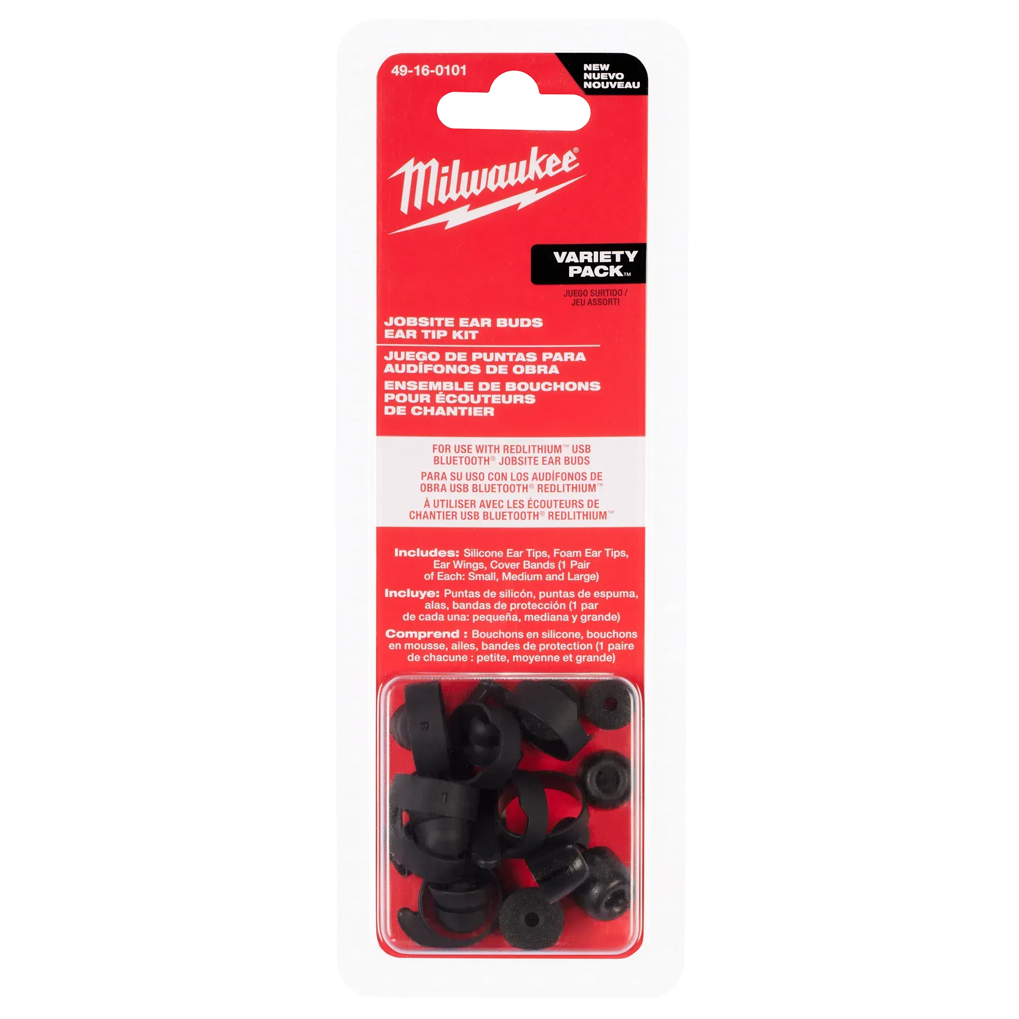 Earbud Tips - Milwaukee Jobsite Ear Buds Ear Tip Kits, 49-16-01