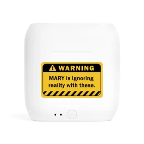 Earbuds | Funny Warning Sign Customizable Name