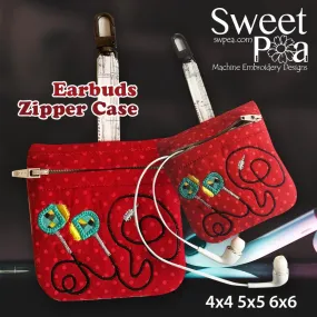 Earbuds zipper purse 4x4 5x5 and 6x6