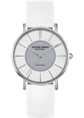 Eco Power Solar White Vegan Strap Unisex Watch