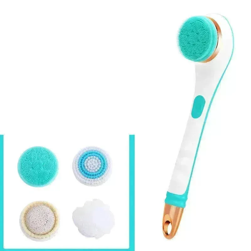 Electric Bath Brush Silicone Back Scrubber USB Rechargeable 2 Speeds Rotating Shower Brush Spa Waterproof Body Cleaning Brush