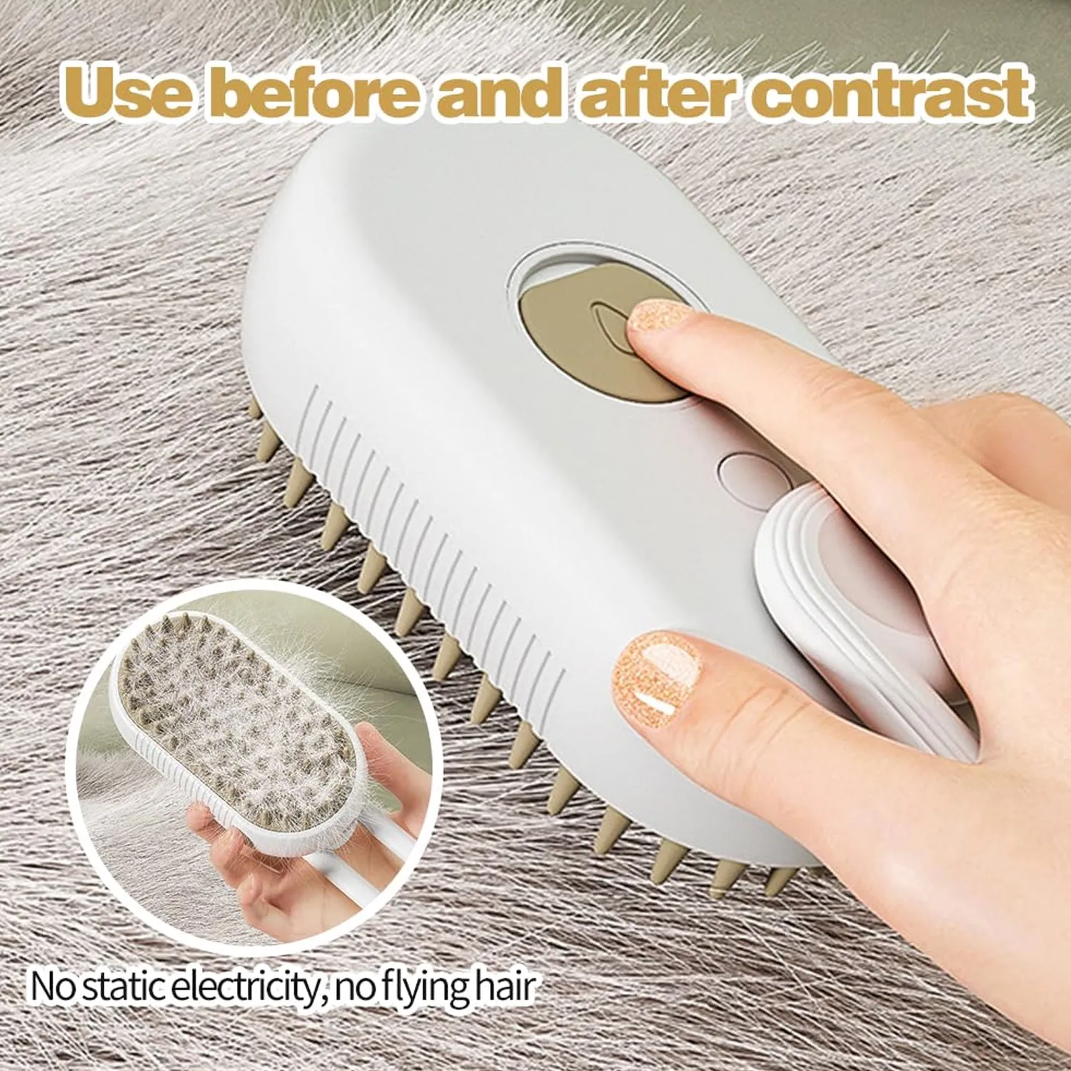 Electric Spray Handle Massage Brush, Hair Removal Brush Steam (1 Pc)