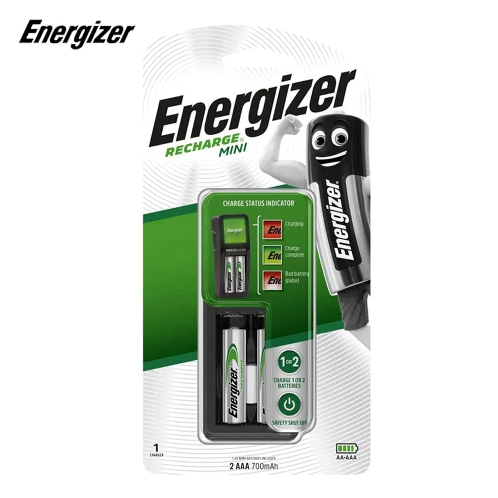 Energizer - Recharge Mini Charger CH2PC4 with NH12P   2 AA Batteries (700 mAh)