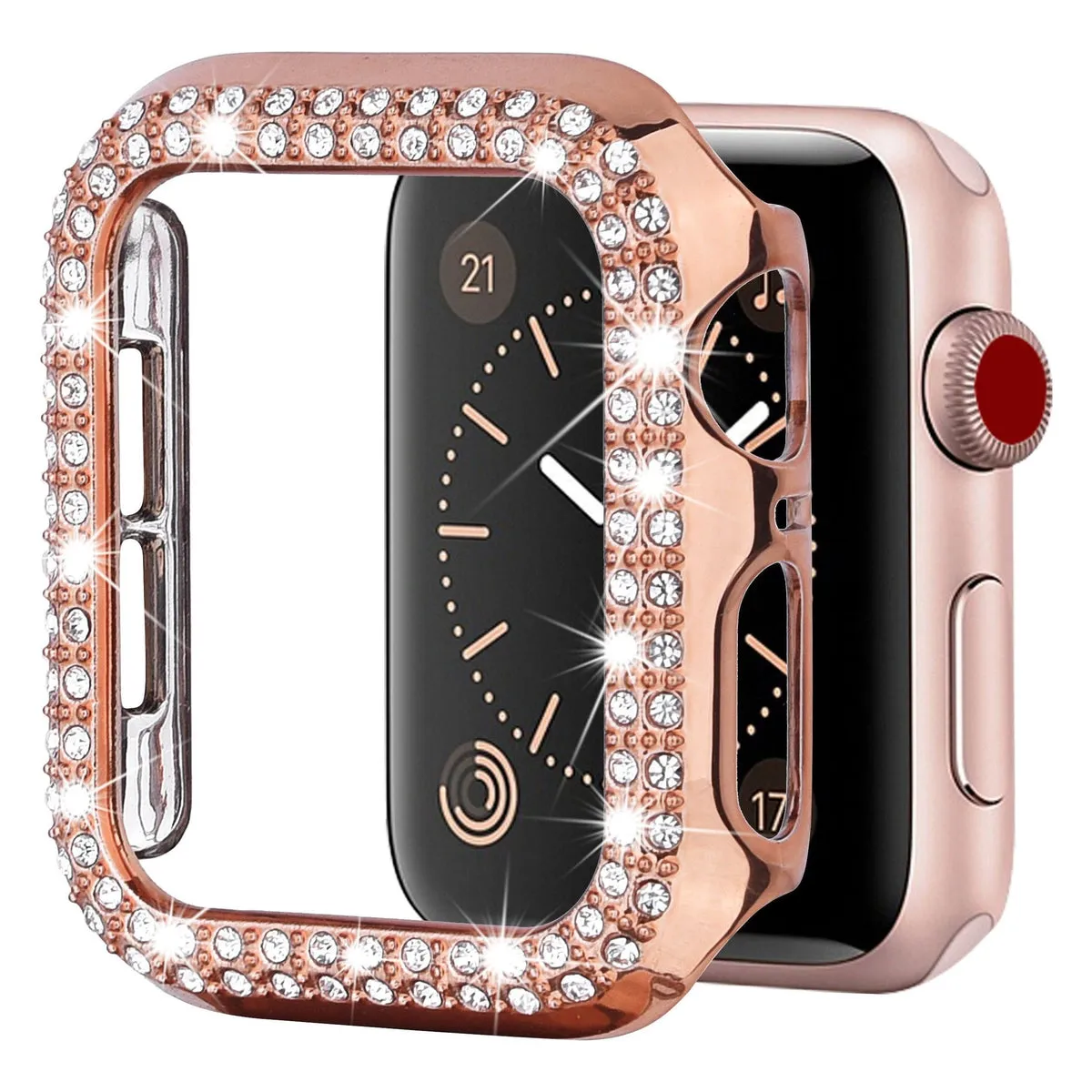 Entronix Apple Watch Series Ultra, 49mm Case - Built-In Screen Protector & Rhinestone Diamonds,