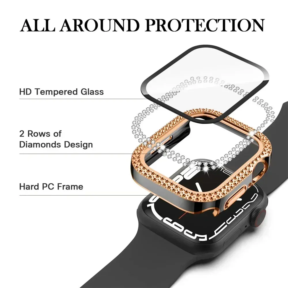 Entronix Apple Watch Series Ultra, 49mm Case - Built-In Screen Protector & Rhinestone Diamonds,