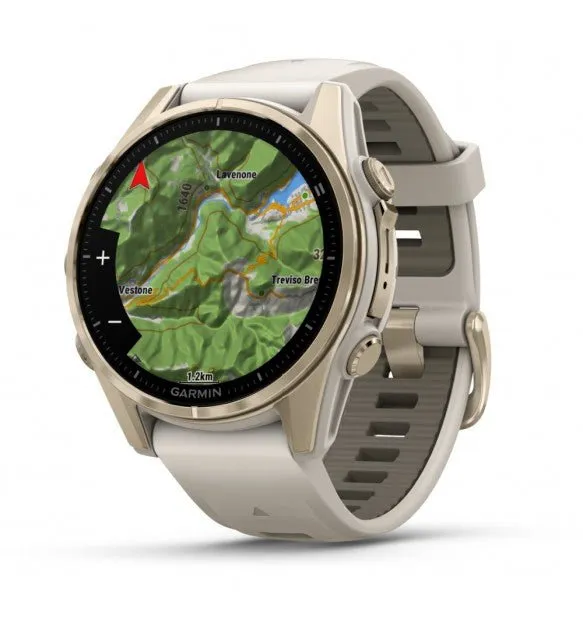 fēnix® 8 - 43 mm, AMOLED Sapphire, Titanio, Soft Gold & Fog Gray - 010-02903-11