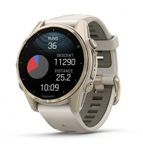 fēnix® 8 - 43 mm, AMOLED Sapphire, Titanio, Soft Gold & Fog Gray - 010-02903-11