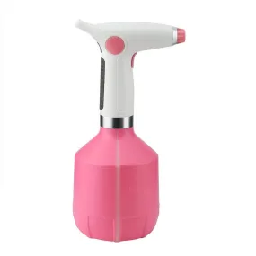 Garden Art 1000ml Electric Water Spray Bottle USB Rechargeable Garden Watering Tool Adjustable Misting Volume Watering Tool for Flower Plant (Pink)