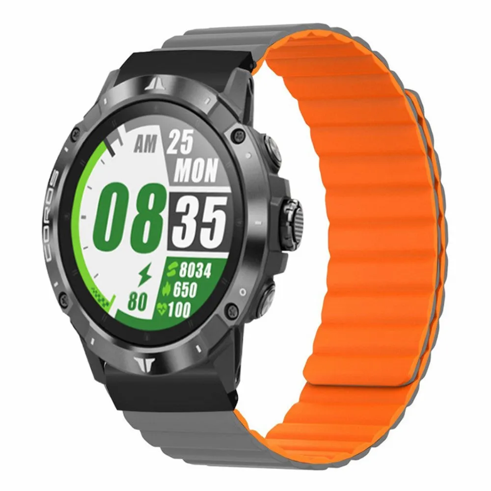 Garmin Descent MK2 Silicone Sport Magnetic Wristband - Gray / Orange