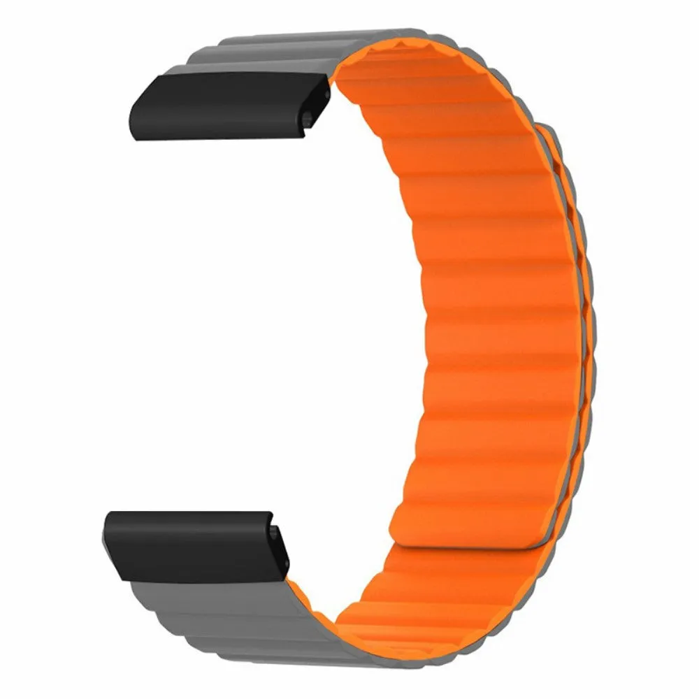 Garmin Descent MK2 Silicone Sport Magnetic Wristband - Gray / Orange