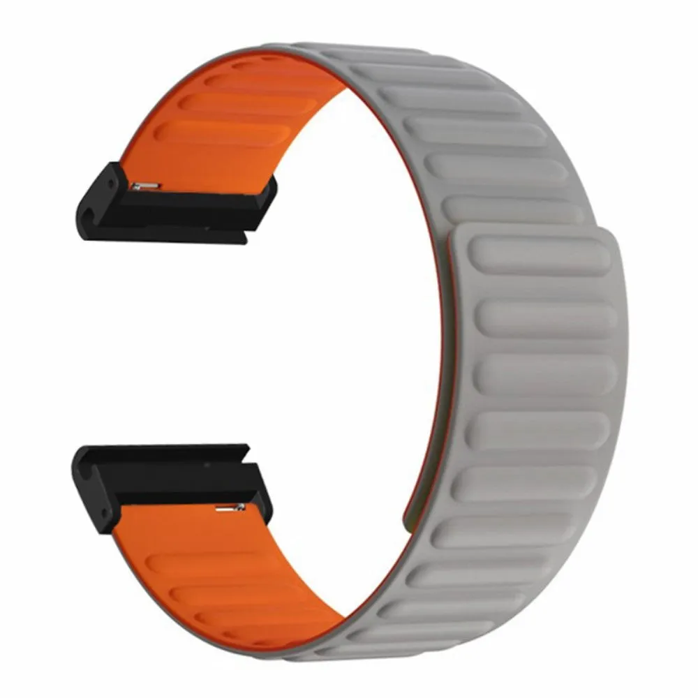 Garmin Descent MK2 Silicone Sport Magnetic Wristband - Gray / Orange