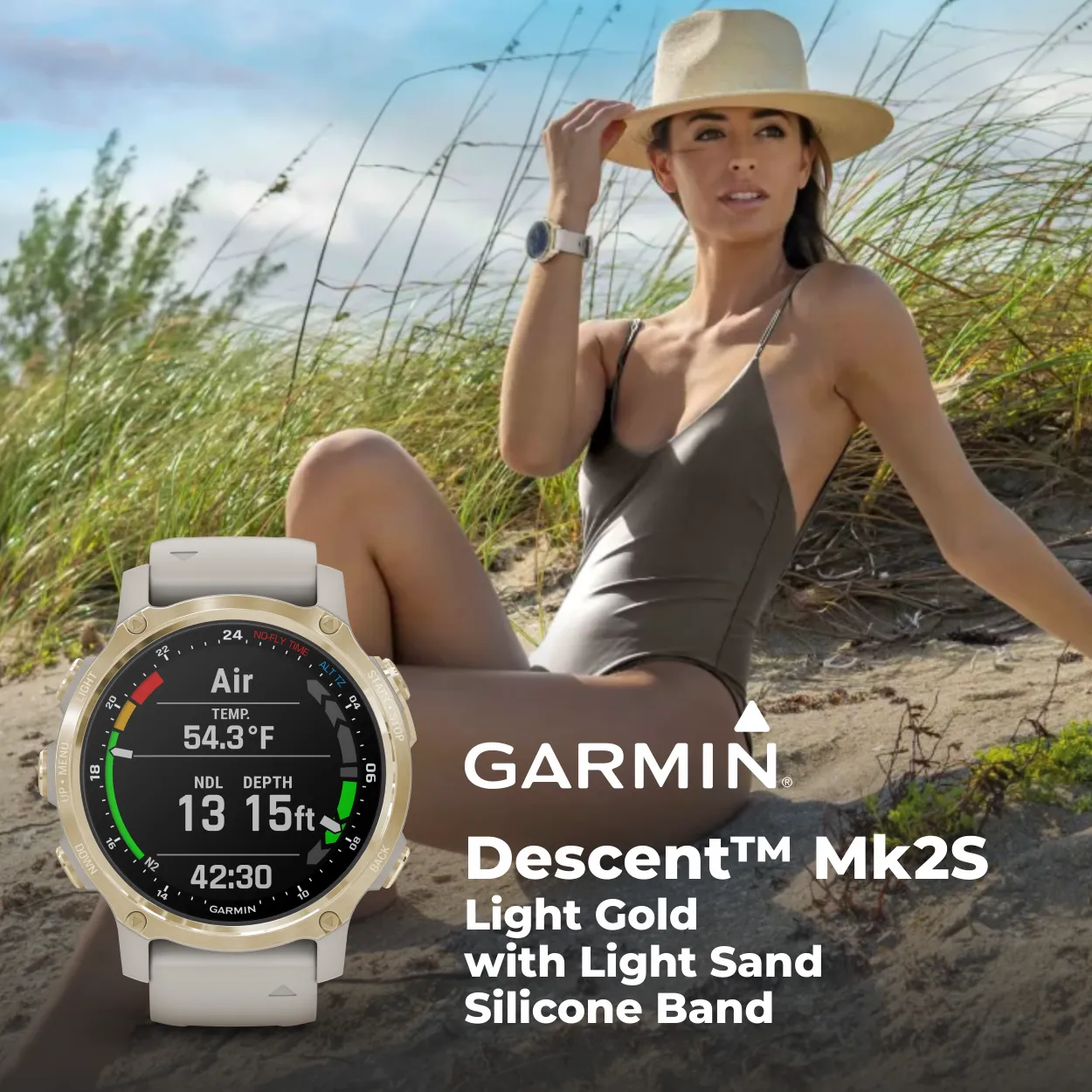 Garmin Descent Mk2S, Smaller-Sized Watch-Style Dive Computer, Multisport