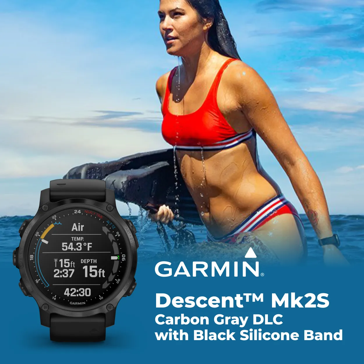 Garmin Descent Mk2S, Smaller-Sized Watch-Style Dive Computer, Multisport