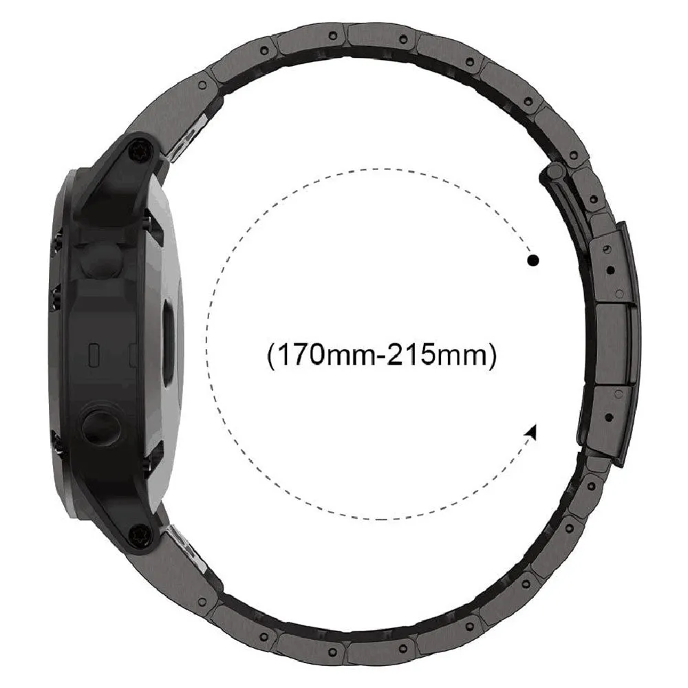 Garmin Fenix 7X Solar stainless steel sports bracelet with 26mm quick release (170-215 mm) - Black