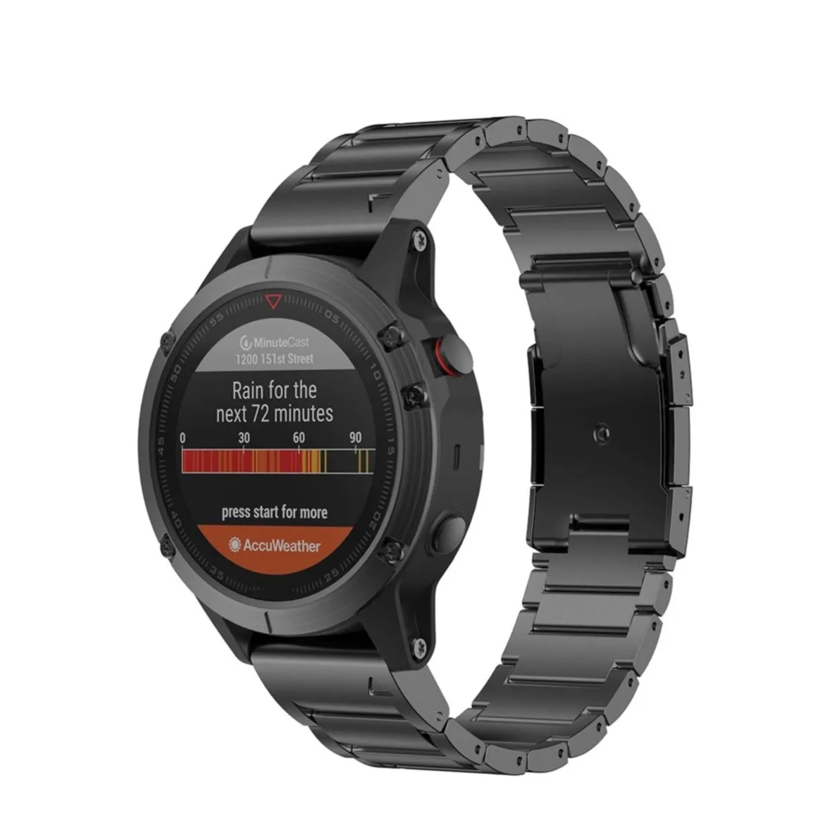 Garmin Fenix 7X Solar stainless steel sports bracelet with 26mm quick release (170-215 mm) - Black