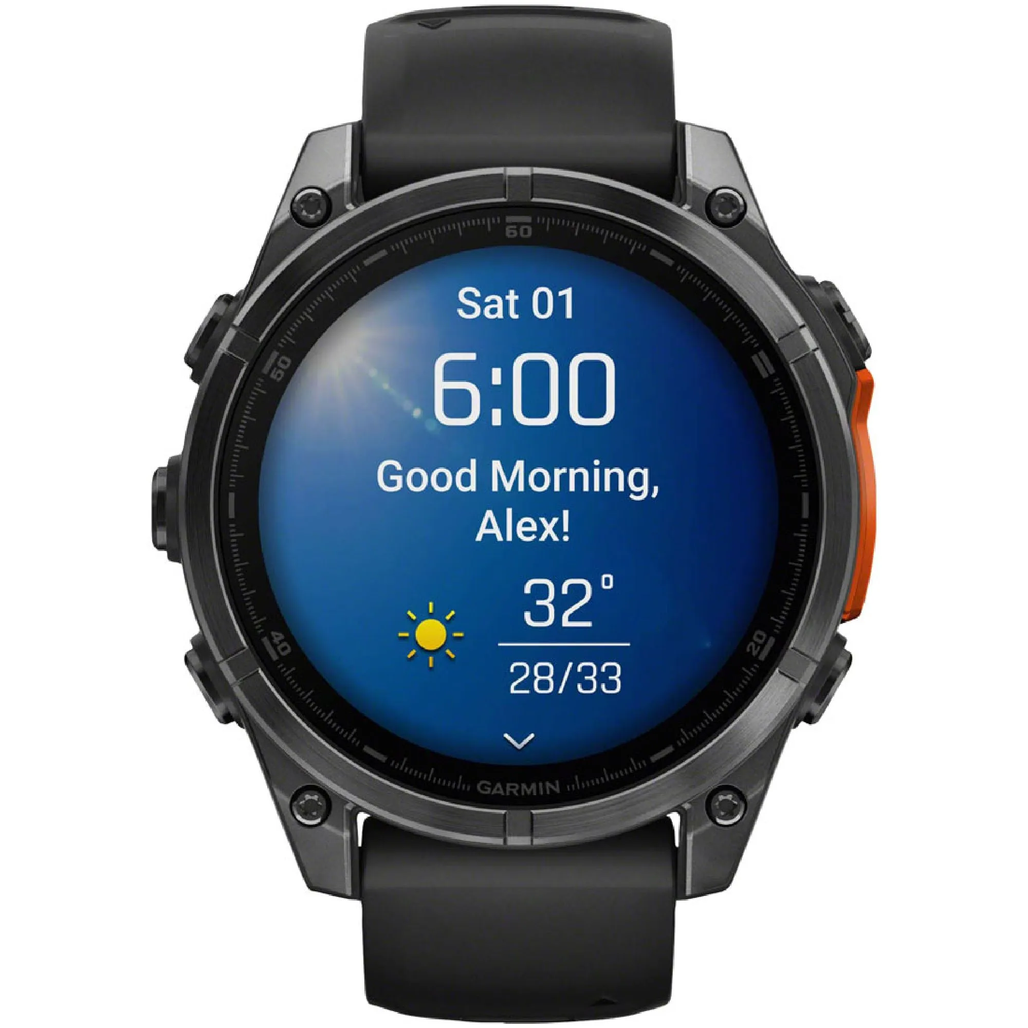 Garmin fenix 8 Smartwatch - 47mm AMOLED Sapphire Carbon Gray DLC Titanium BLK/Pebble Gray Silicone