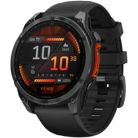 Garmin fenix 8 Smartwatch - 47mm AMOLED Sapphire Carbon Gray DLC Titanium BLK/Pebble Gray Silicone