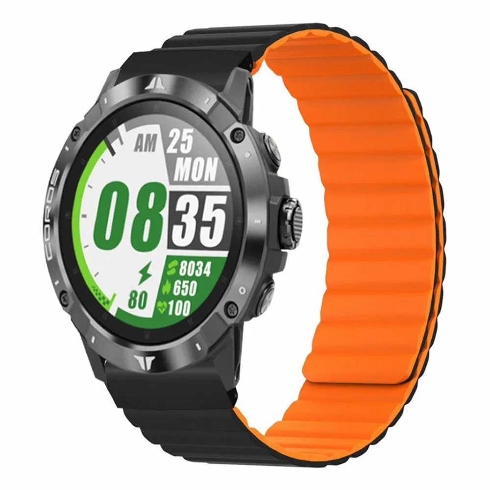 Garmin Tactix Delta Solar Ballistic Edition Silicone Sport Magnetic Wristband - Black / Orange