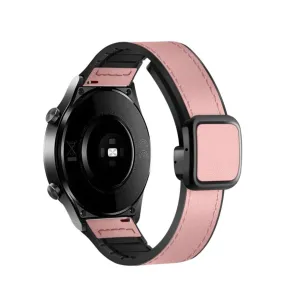 Garmin Venu 3 silicone wristband with synthetic leather layer   magnetic clasp - Pink