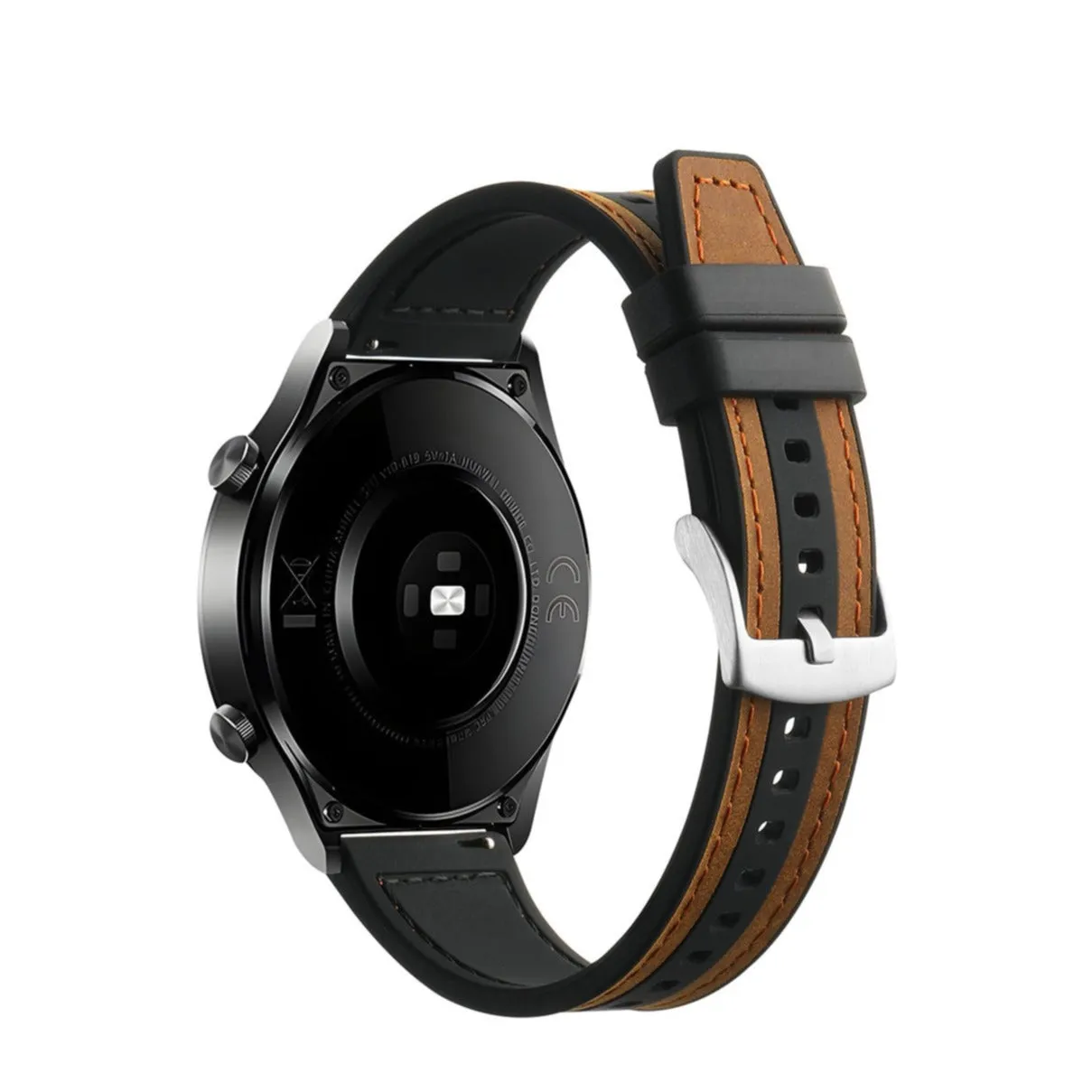 Garmin Venu Sq 2 genuine leather / silicone strap (joint circumference: 170-220mm) - dark brown / black