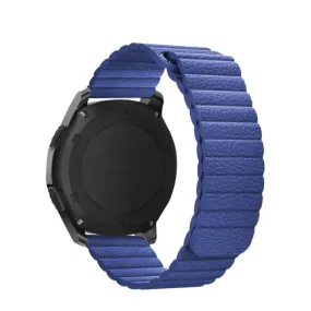 Garmin Vivoactive 4S replacement genuine leather strap with magnetic clasp (joint circumference: 150 - 200mm) - Blue