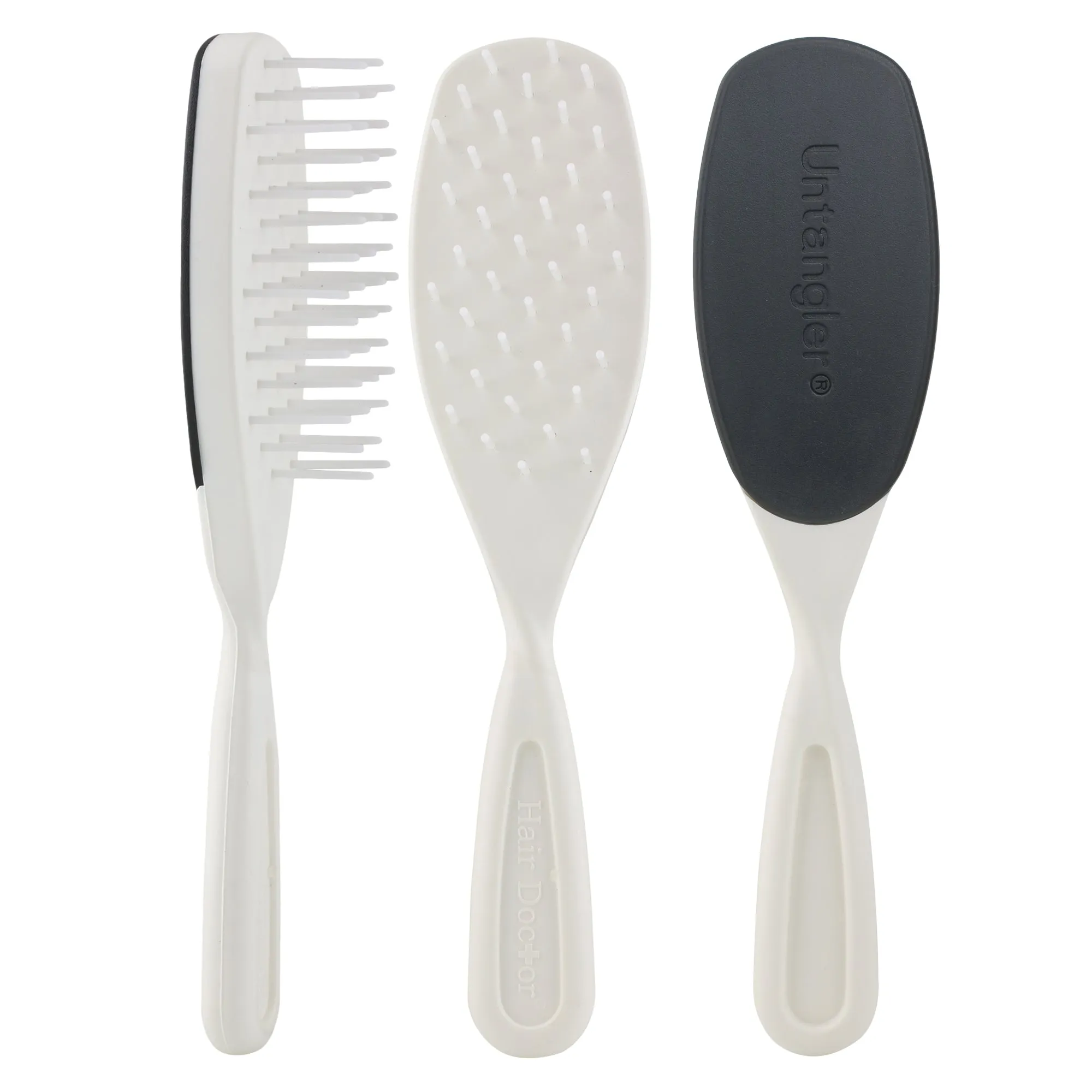 Hair Brush with gentle Rotating Plastic Teeth with Comfort Tips