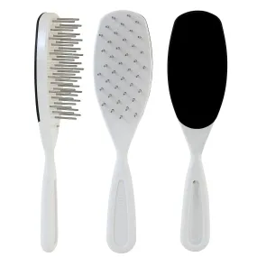 Hair Brush with Stainless-Steel Rotating Teeth