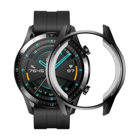 Huawei Watch GT2 (46mm) Fleksibelt Plastik Cover m. Skærmbeskyttelse - Sort