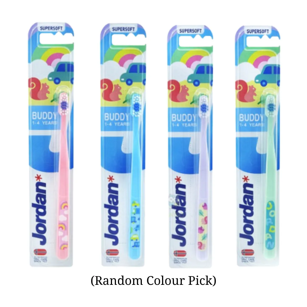 Jordan Supersoft Toothbrush Buddy (1-4yrs) (Random Colour Pick)