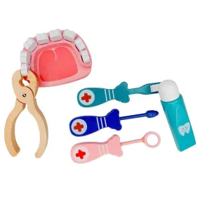 Kids Dentist Toy Set (6 Pcs) | Pretend Play Wooden Doctor Set ( 1 Years   ) Imagination and Creativity