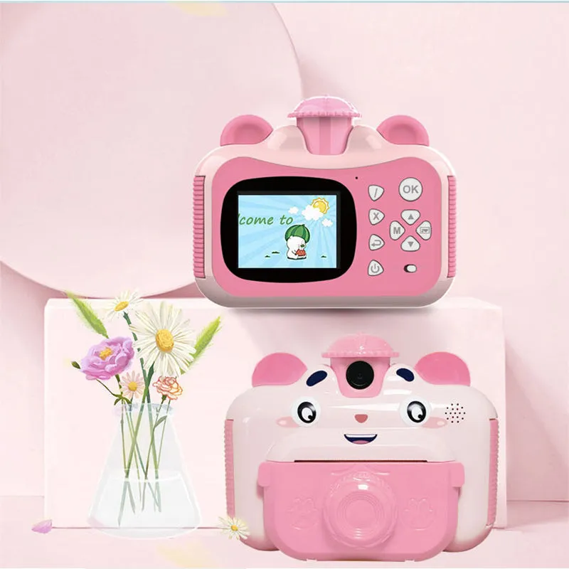 Kids Instant Print Camera 1080P Digital Selfie Camera with 3 Rolls of Printing Paper