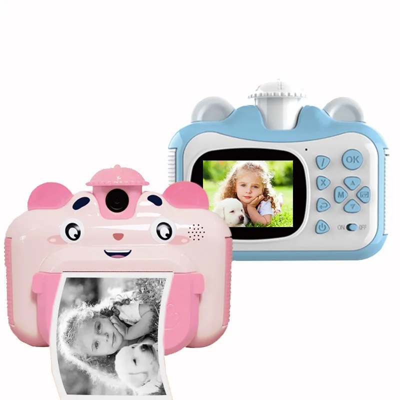 Kids Instant Print Camera 1080P Digital Selfie Camera with 3 Rolls of Printing Paper