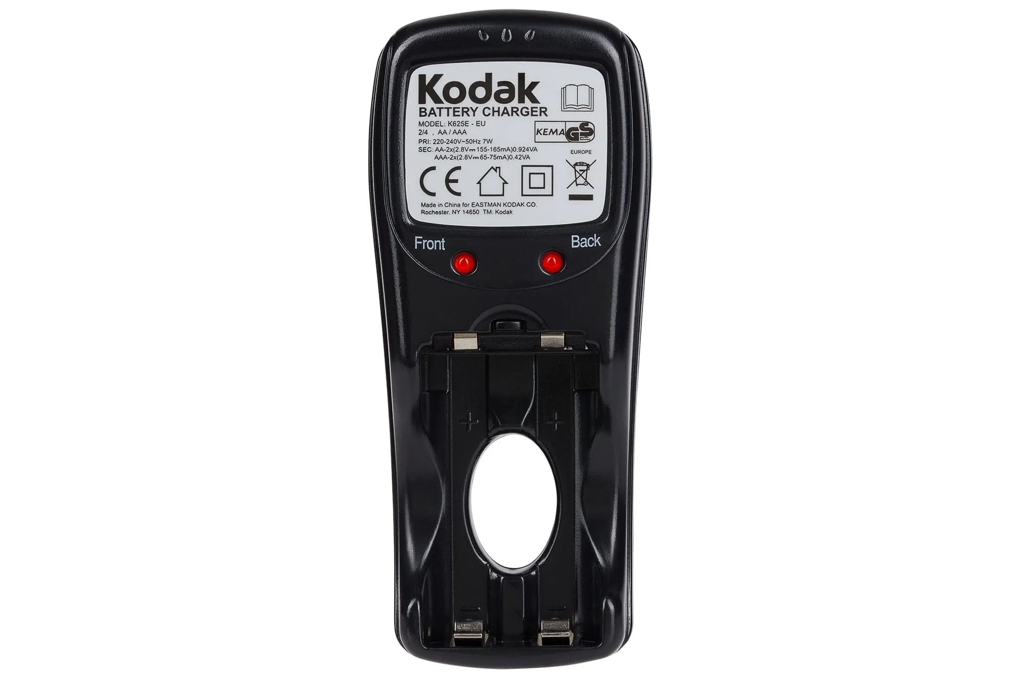 Kodak K625E-EU European Plug AA/AAA Battery Charger - Black