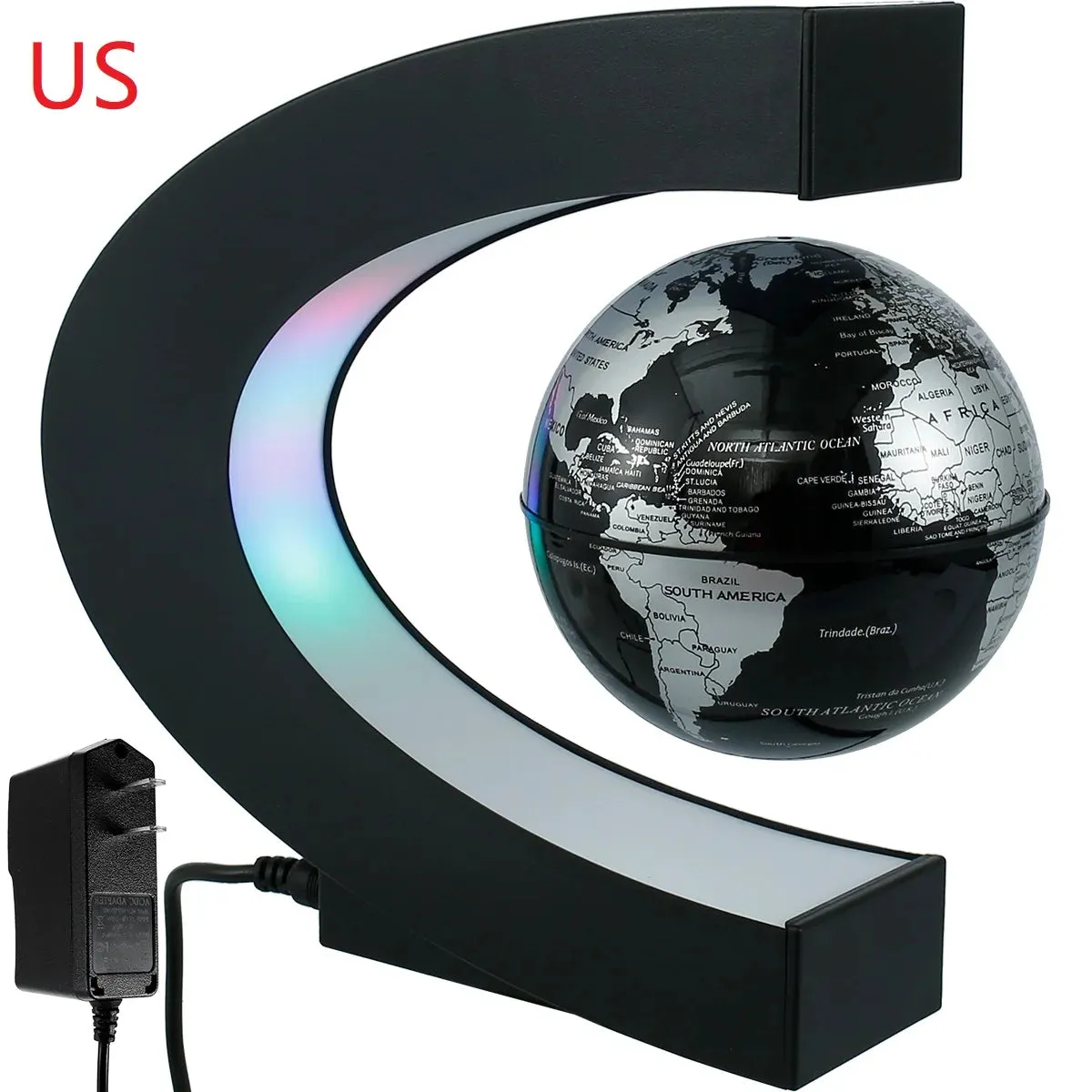 LED Rotating World Map Magnetic Levitation Globe Lamp