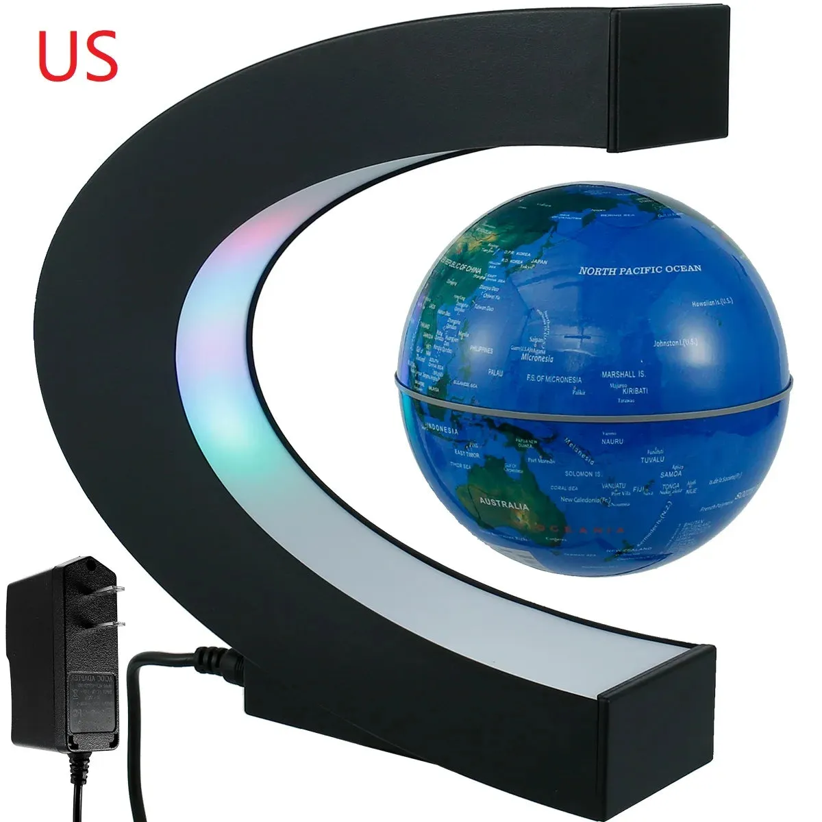 LED Rotating World Map Magnetic Levitation Globe Lamp