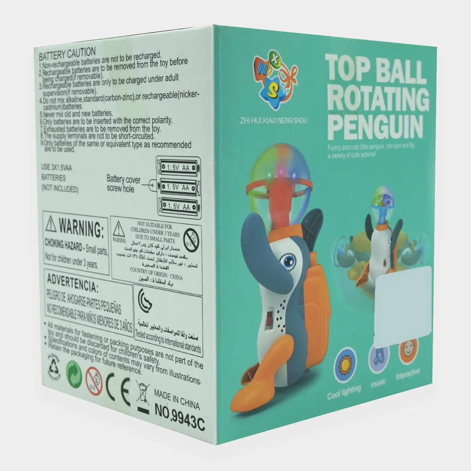 Light Rotating Electric Top Ball Penguin