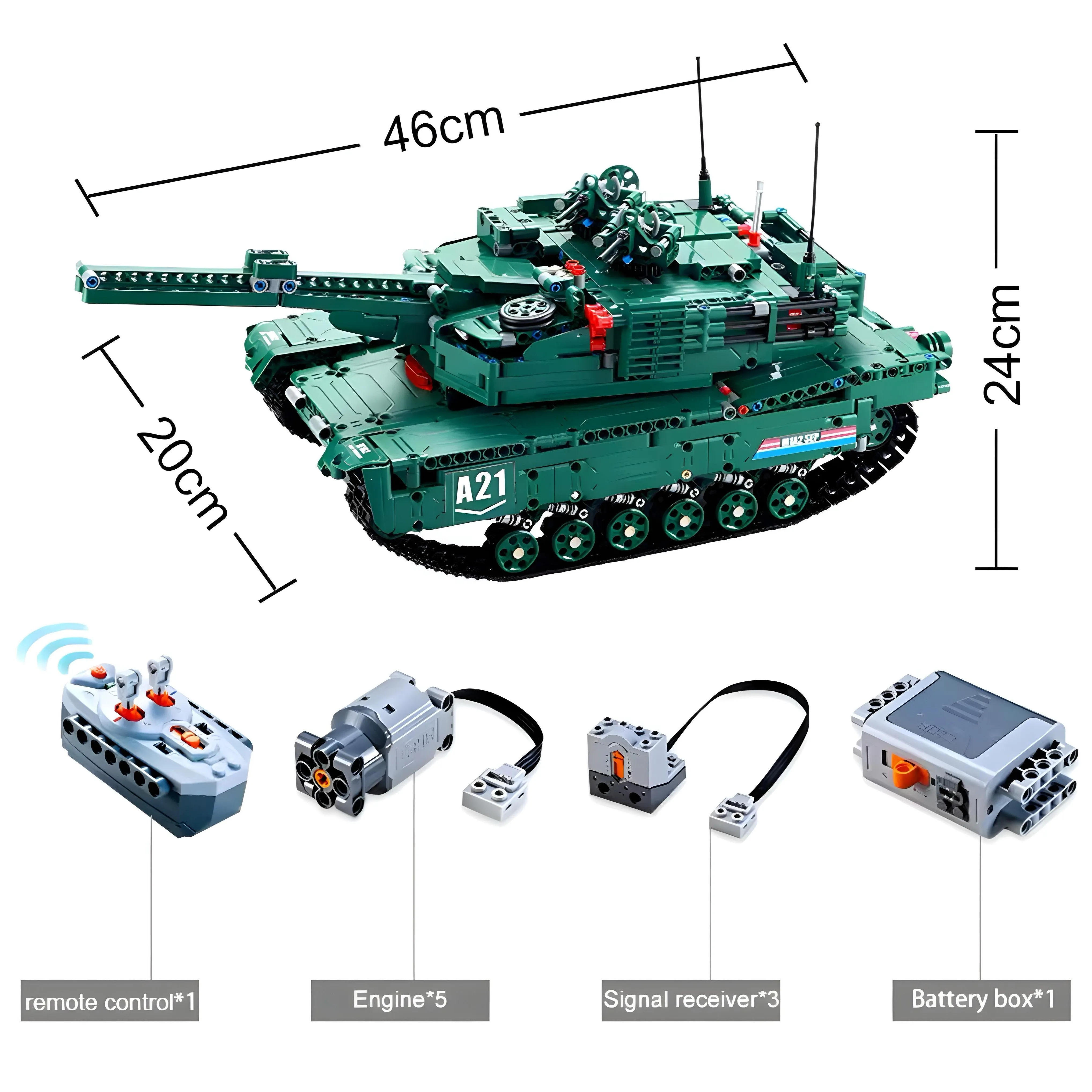 M1-A2 REMOTE CONTROLLED TANK | 1500PCS