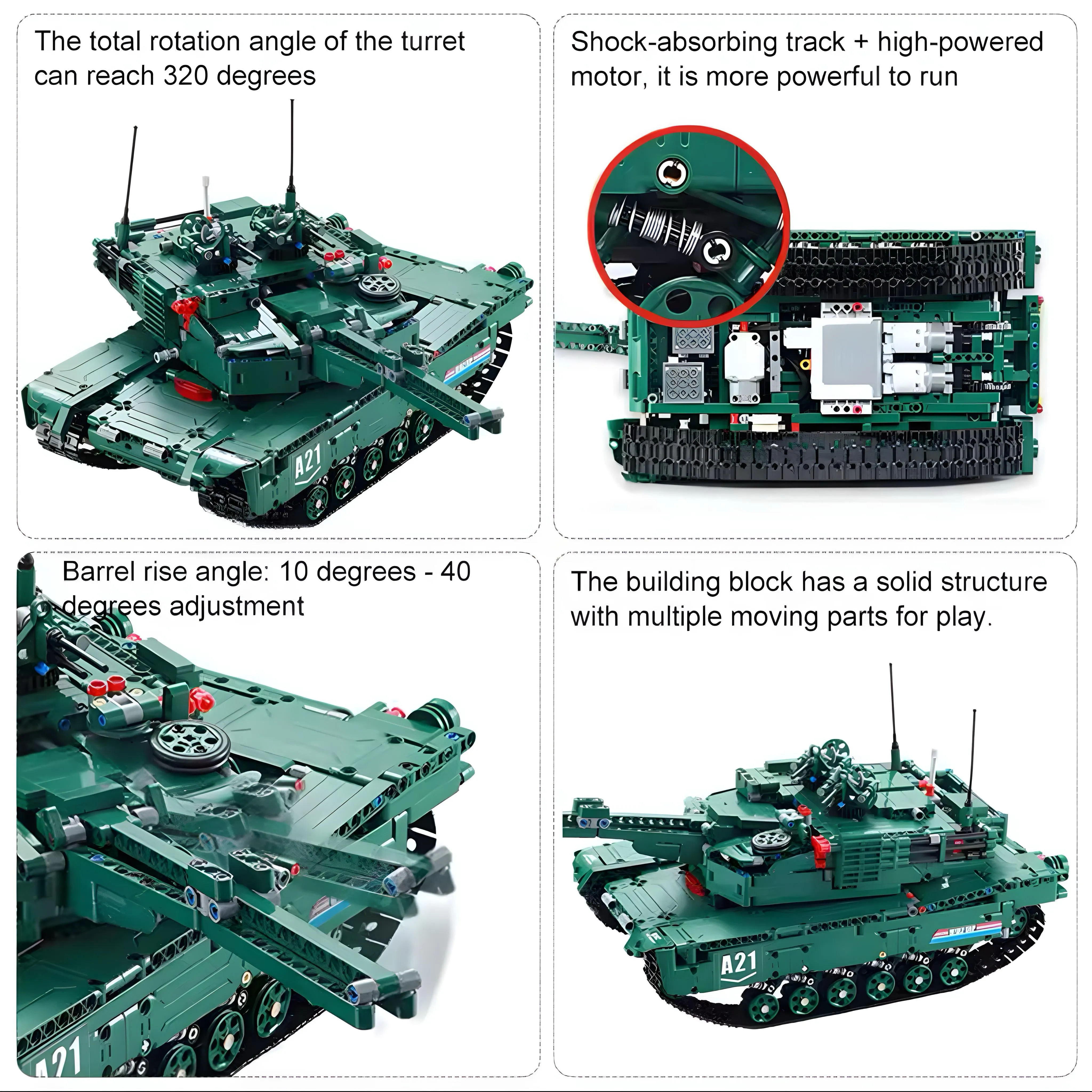 M1-A2 REMOTE CONTROLLED TANK | 1500PCS