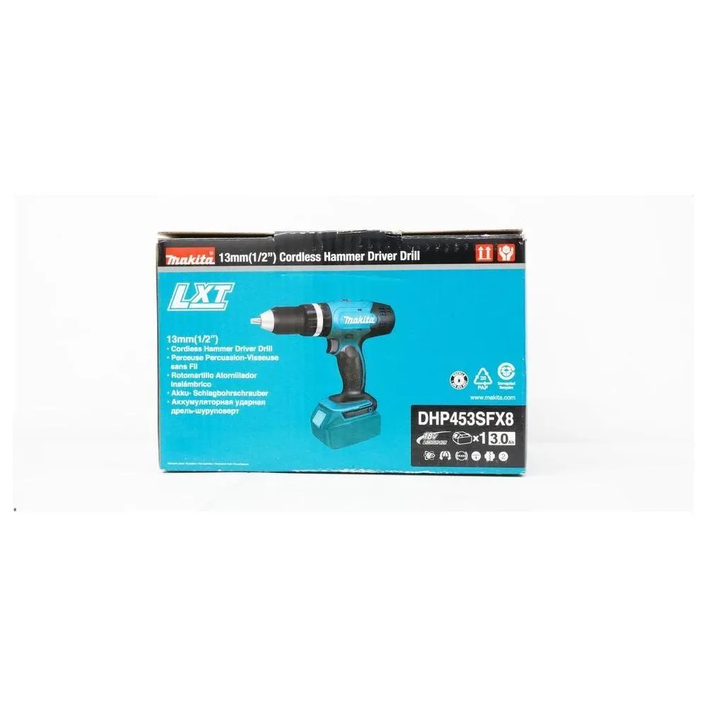 Makita DHP453SFX8 18V Cordless Hammer Drill (LXT-Series)