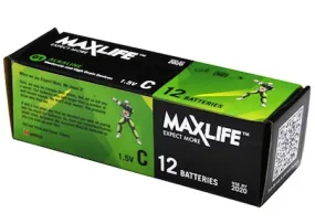 MAXLIFE Alkaline C Batteries - 12 Pack