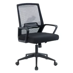 Mi-Ergo Dallas Black Medium-Back Swiveling Mesh Adjustable Height Office Chair