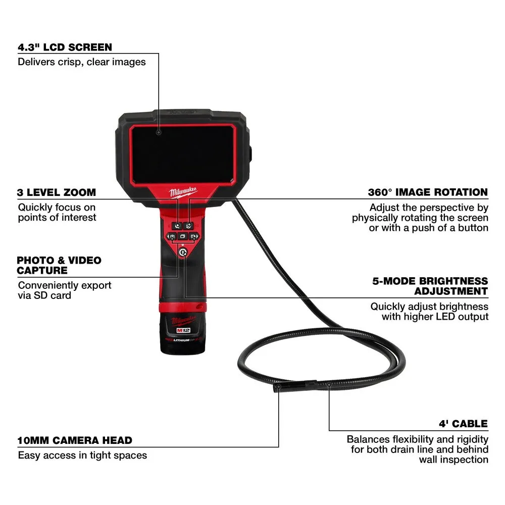 Milwaukee 2323-21 M12 M-Spector 360 4' Inspection Camera