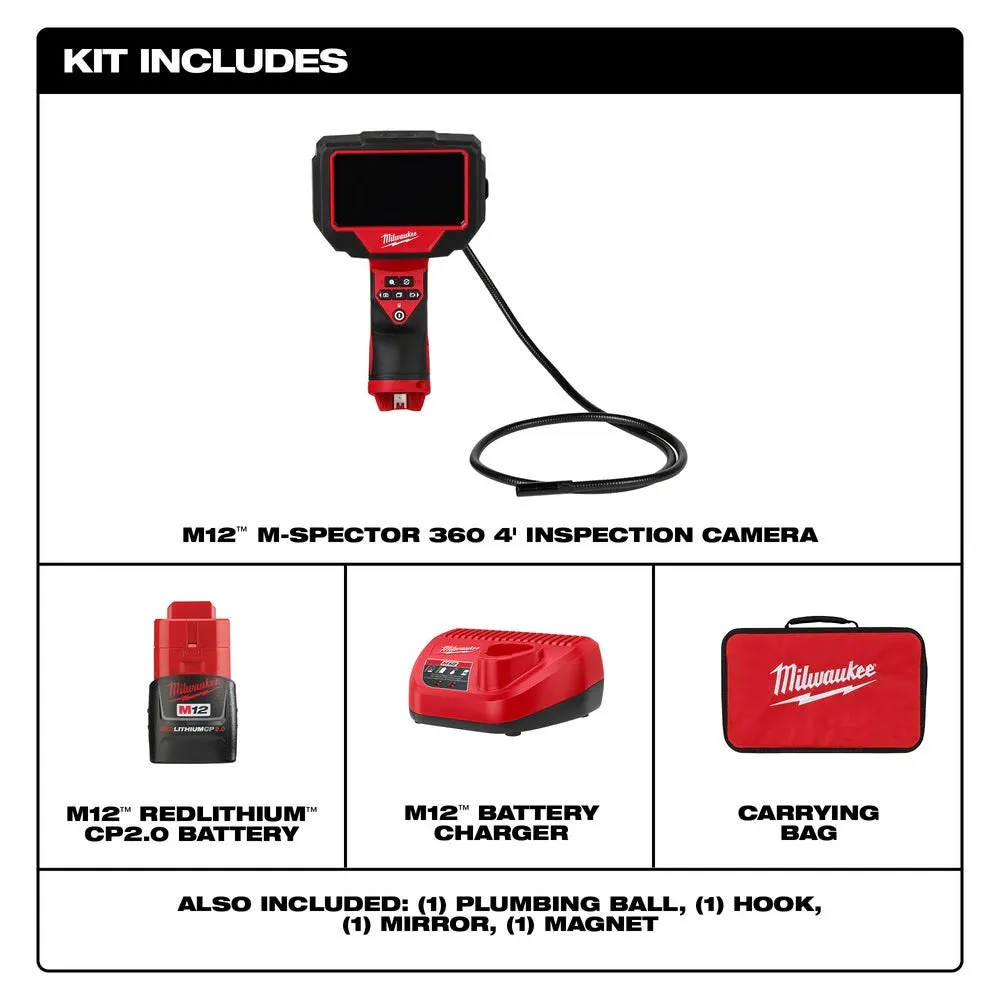 Milwaukee 2323-21 M12 M-Spector 360 4' Inspection Camera