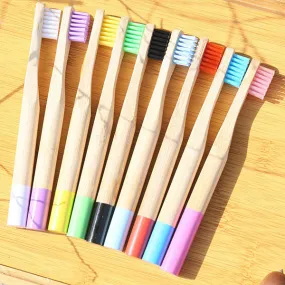 Natural Bamboo Colorful Soft Toothbrush 6 Packs For Kids