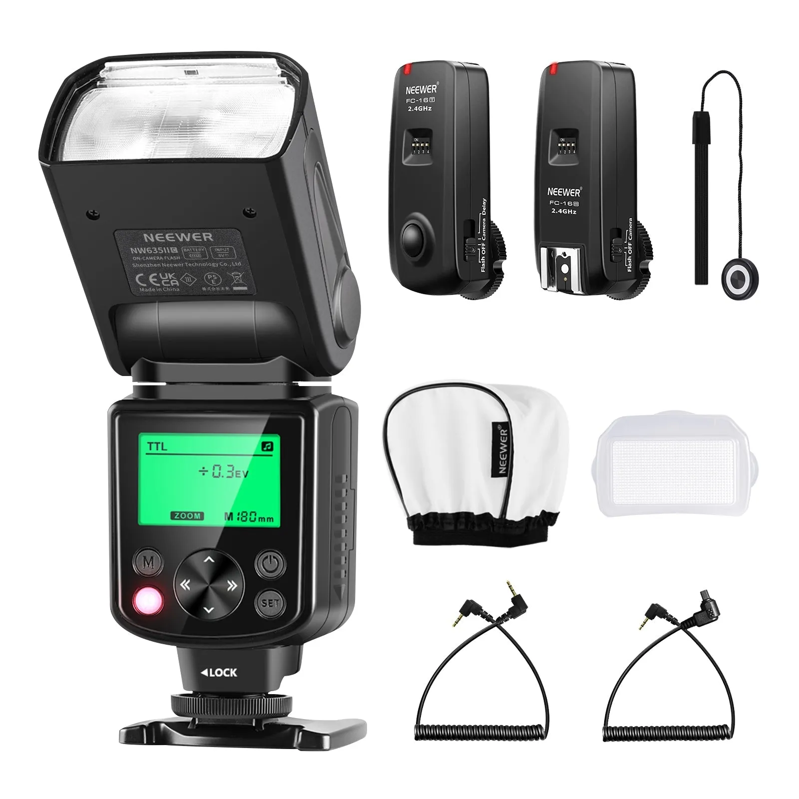 NEEWER Upgraded NW635II-C TTL Speedlite Flash Kit for Canon