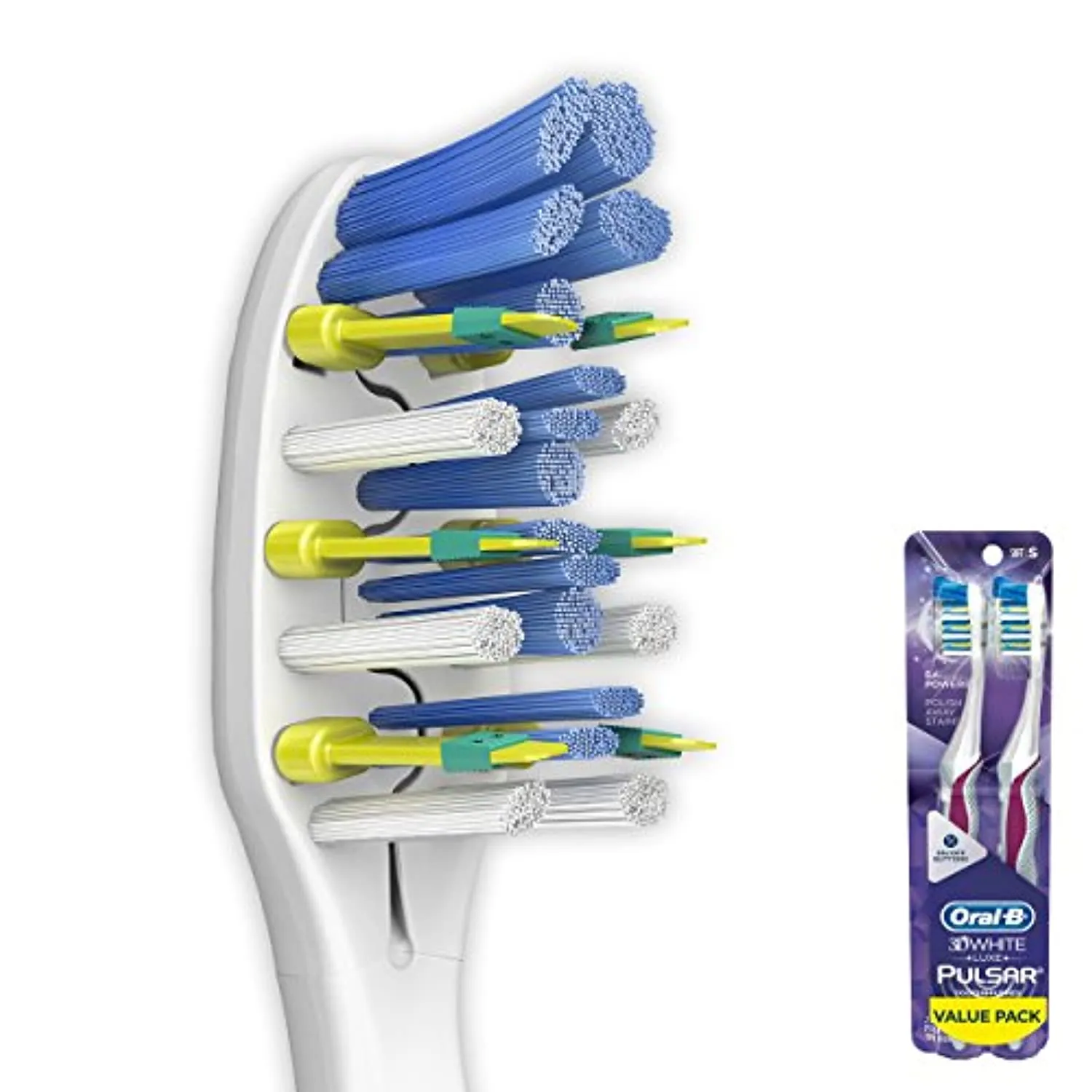 Oral-B Pulsar 3d White Advanced Vivid Soft Toothbrush Twin Pack (Colors May Vary)