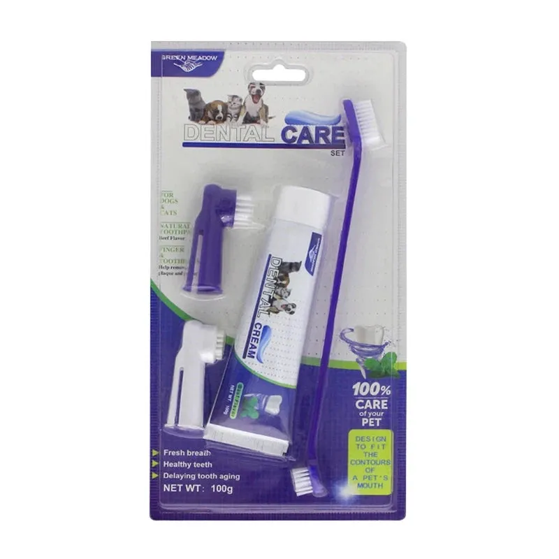 Pets Tartar Control Dental Care Kit – 4-Piece Set