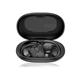 Philex True Wireless Sports Earbuds with Ear Hooks And Charging Case 450mAh (Black)