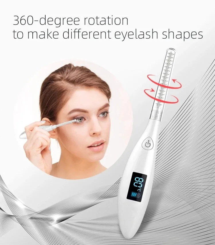 Portable LED Display Electric Ironing Eye Lashes Natural Curling Device Electric Heated Long-Lasting Eyelash Curler 360-Degree R